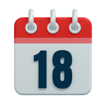 Free 18 Date  3D Icon