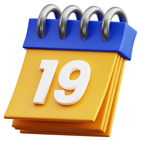 Free 19日  3D Icon
