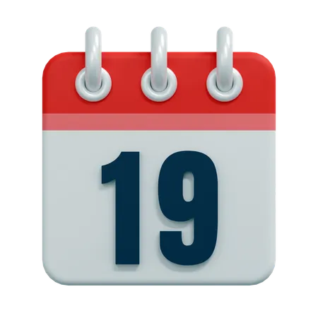 Free 19 Date  3D Icon