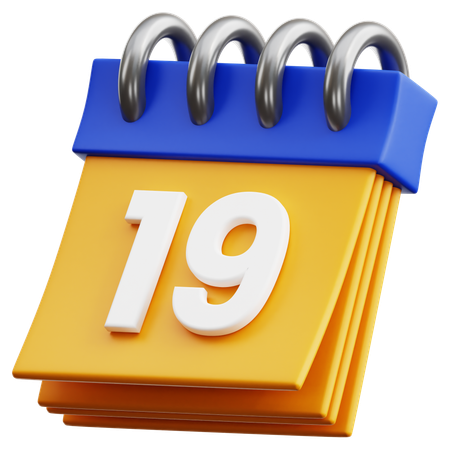 Free 19 Date  3D Icon