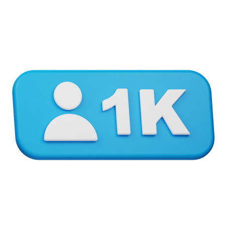 Free フォロワー数 1,000 人  3D Icon