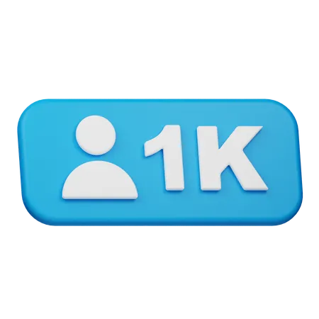 Free フォロワー数 1,000 人  3D Icon