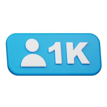 Free 1K Followers  3D Icon