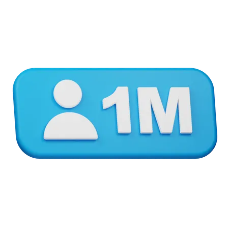 Free 1 milhão de seguidores  3D Icon