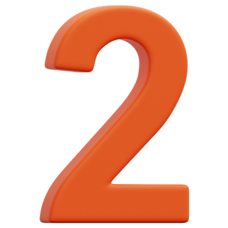 Free 2 numero  3D Icon