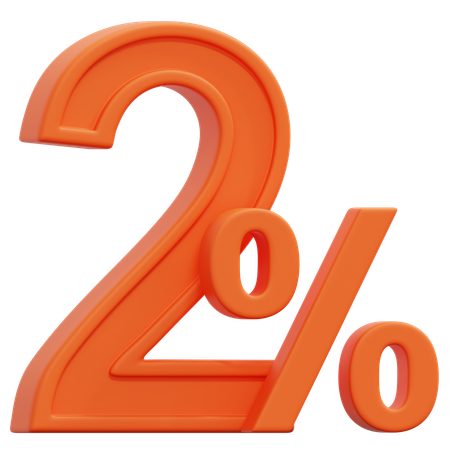 Free 2 Percent  3D Icon