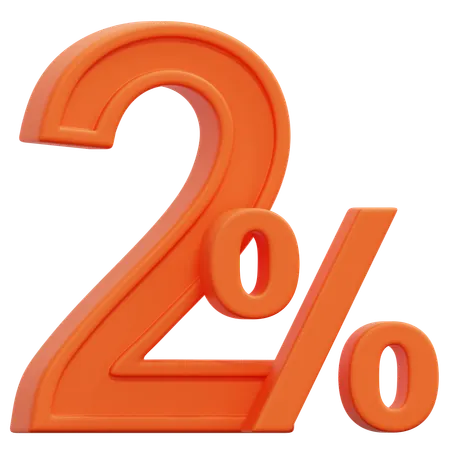 Free 2 Percent  3D Icon