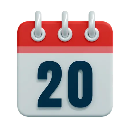 Free 20 Date  3D Icon