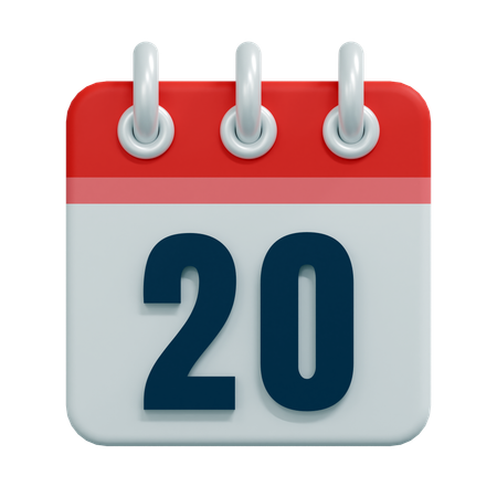 Free 20 Date  3D Icon