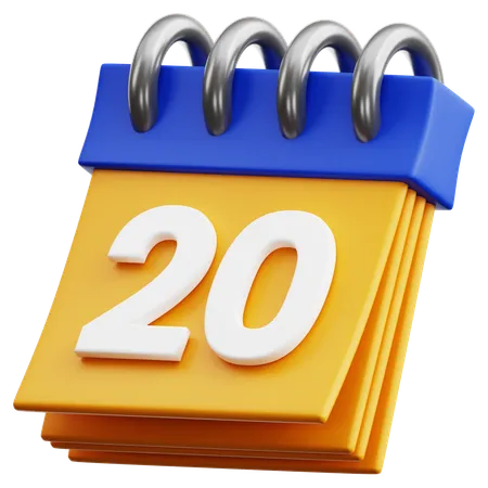 Free 20 fecha  3D Icon