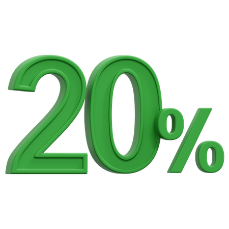 Free 20 Percent  3D Icon