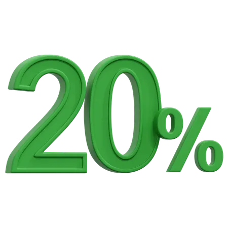 Free 20 Percent  3D Icon