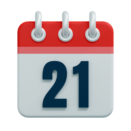 Free 21 Date  3D Icon