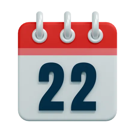 Free 22 Date  3D Icon