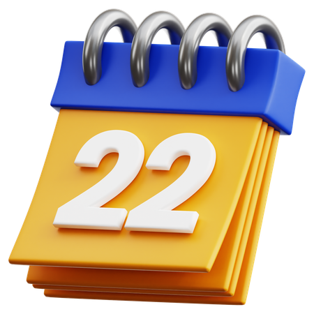 Free 22 Date  3D Icon