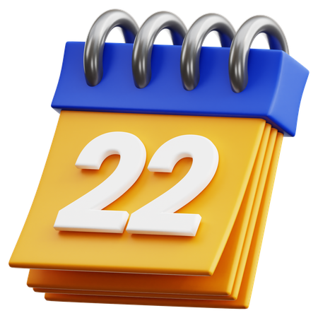 Free 22 Date  3D Icon