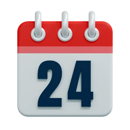 Free 24 Date  3D Icon