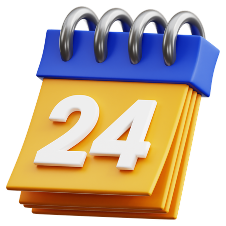 Free 24 Date  3D Icon