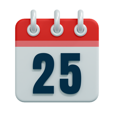Free 25 Date  3D Icon