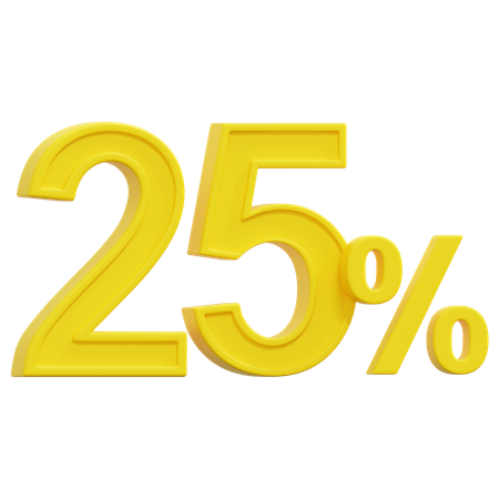 Free 25 Percent  3D Icon