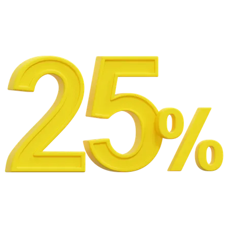 Free 25 Percent  3D Icon