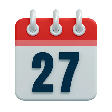 Free 27 Date  3D Icon