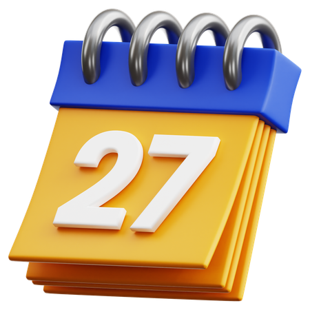 Free 27 Date  3D Icon