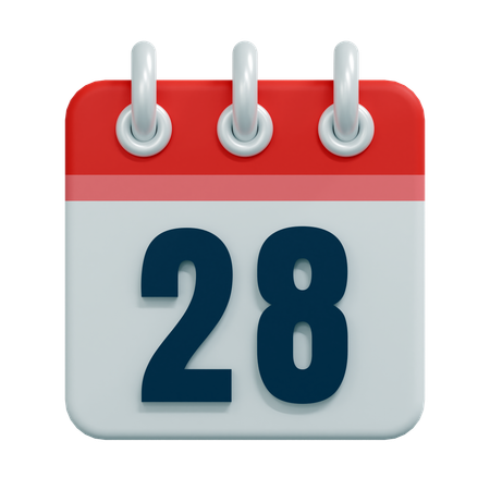 Free 28 Date  3D Icon