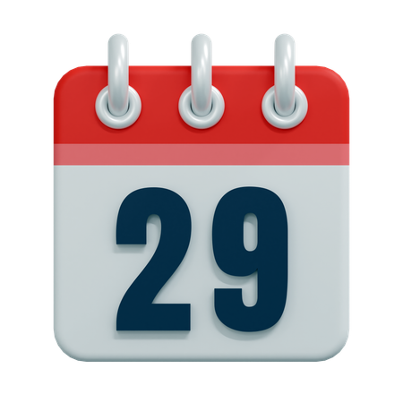 Free 29 Date  3D Icon