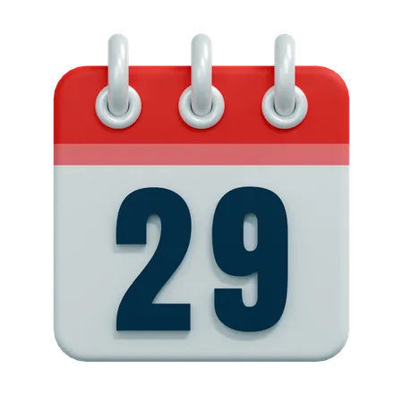 Free 29 Date  3D Icon