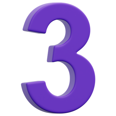 Free 3 numero  3D Icon