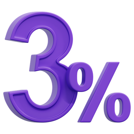 Free 3%  3D Icon