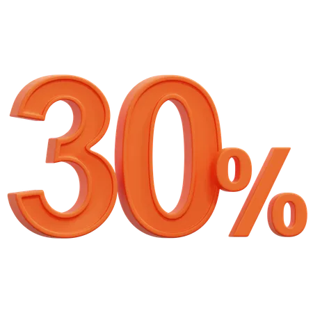 Free 30 Percent  3D Icon