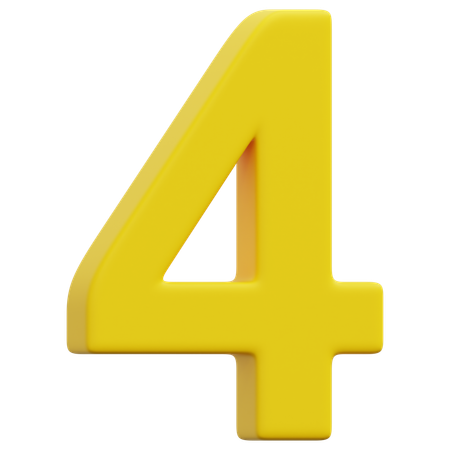 Free 4 Number  3D Icon
