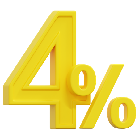 Free 4 Percent  3D Icon