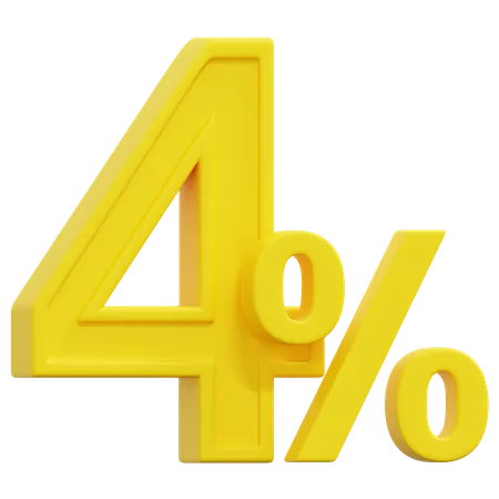 Free 4 Percent  3D Icon