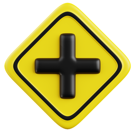 Free 4 way intersection  3D Icon