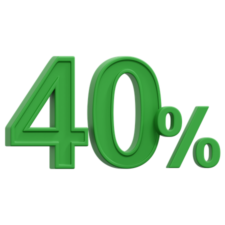 Free 40 Percent  3D Icon
