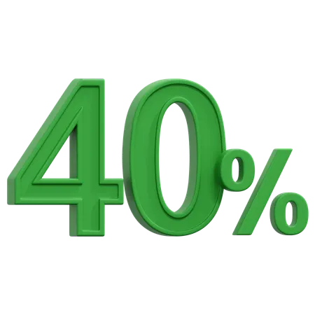 Free 40 Percent  3D Icon