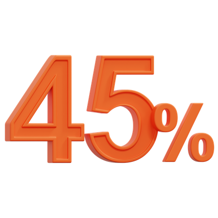 Free 45 Percent  3D Icon
