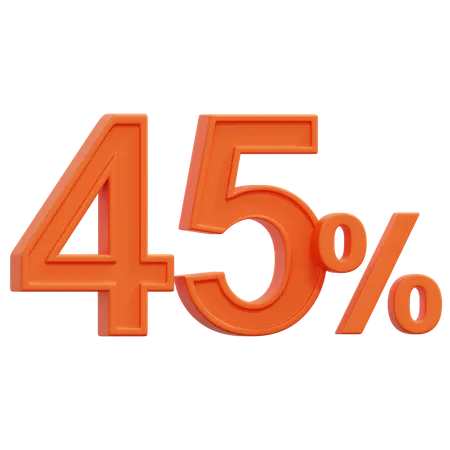 Free 45 Percent  3D Icon