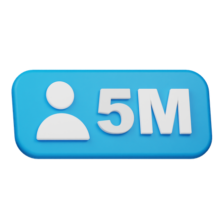 Free 5 Mio. Follower  3D Icon