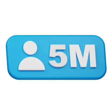 Free 5 Mio. Follower  3D Icon