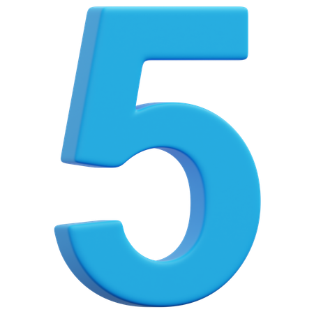 Free 5 Number  3D Icon
