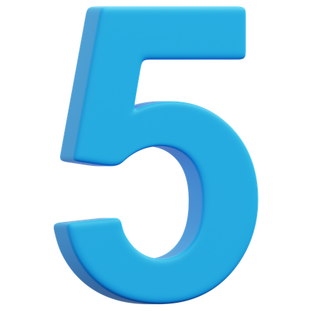 Free 5 numero  3D Icon