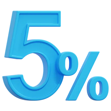 Free 5 Percent  3D Icon