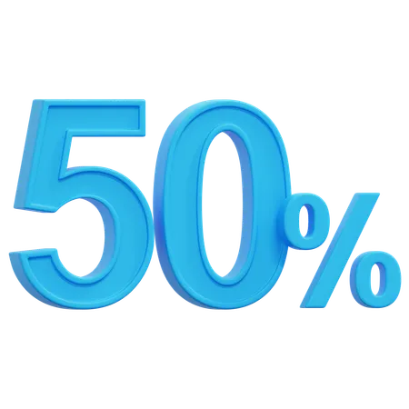 Free 50 Percent  3D Icon