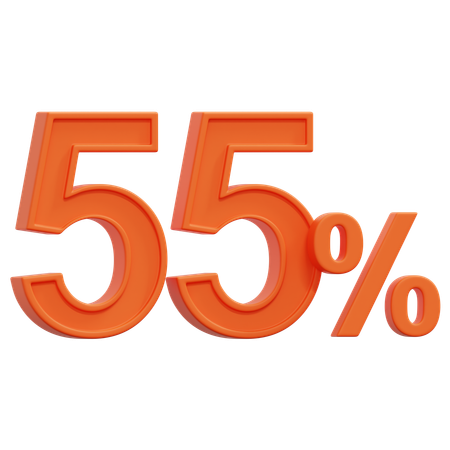 Free 55 Percent  3D Icon