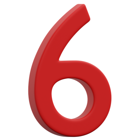 Free 6 Number  3D Icon