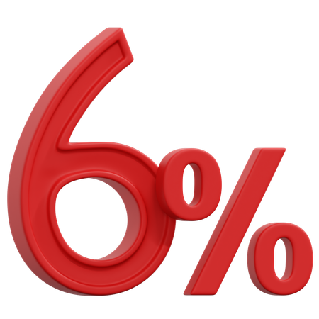 Free 6 Percent  3D Icon